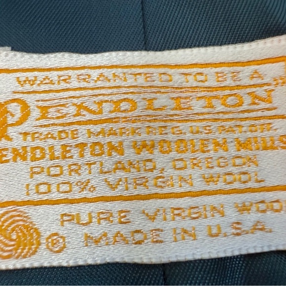 Vintage Pendleton Blazer Women 12 Teal Virgin Wool Jacket Suit. 782 - Picture 2 of 3